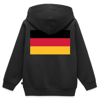 flag_german - Sweat Premium à capuche zippé enfant bio - noir - Dos - AI Model Kid Male (0cm)