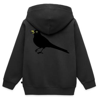 Amsel - Kinder Premium Organic Zip Hoodie - Schwarz - Hinten - AI Model Kid Male (0cm)