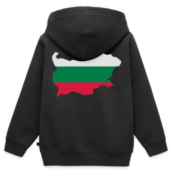 Bulgarien - Kinder Premium Organic Zip Hoodie - Schwarz - Hinten - AI Model Kid Male (0cm)