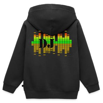 dj - Sweat Premium à capuche zippé enfant bio - noir - Dos - AI Model Kid Male (0cm)