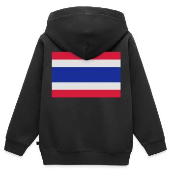 Flag Thailand - drapeau Thailande - ประเทศไทย - Sweat Premium à capuche zippé enfant bio - noir - Dos - AI Model Kid Male (0cm)