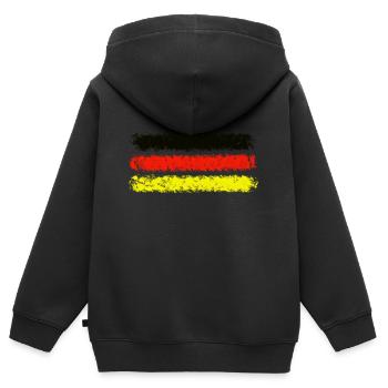 Deutschland - Kinder Premium Organic Zip Hoodie - Schwarz - Hinten - AI Model Kid Male (0cm)
