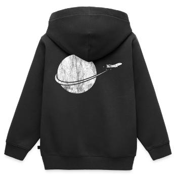Airline Geschenk Flugzeug Pilot Flieger Landebahn - Kinder Premium Organic Zip Hoodie - Schwarz - Hinten - AI Model Kid Male (0cm)