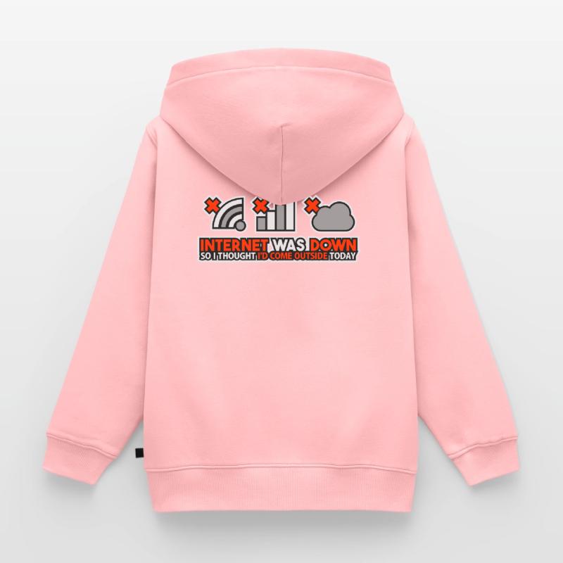 Internet Was Down - Offline Programmer Computer Kids Premium Organic Zip-up Hoodie