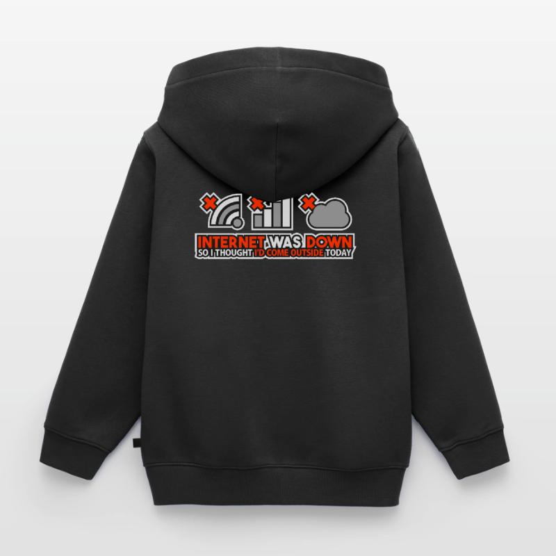 Internet Was Down - Offline Programmer Computer Kids Premium Organic Zip-up Hoodie