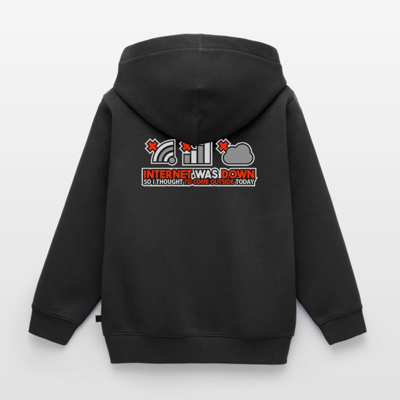 Internet Was Down - Offline Programmer Computer Kids Premium Organic Zip-up Hoodie