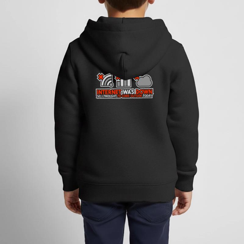 Internet Was Down - Offline Programmer Computer Kids Premium Organic Zip-up Hoodie