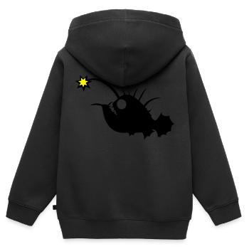 Anglerfisch - Kinder Premium Organic Zip Hoodie - Schwarz - Hinten - AI Model Kid Male (0cm)