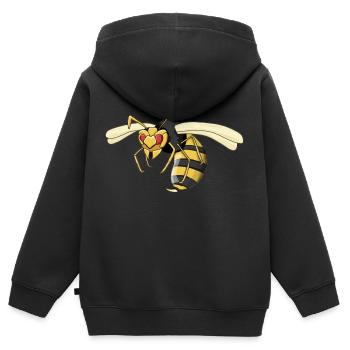 guêpe - Sweat Premium à capuche zippé enfant bio - noir - Dos - AI Model Kid Male (0cm)