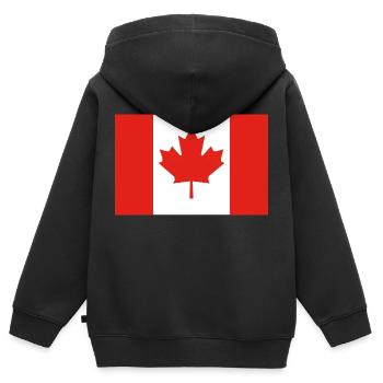 Kanada - Kinder Premium Organic Zip Hoodie - Schwarz - Hinten - AI Model Kid Male (0cm)
