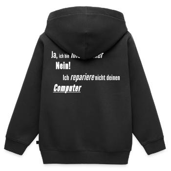 Informatiker Computer kaputt - Kinder Premium Organic Zip Hoodie - Schwarz - Hinten - AI Model Kid Male (0cm)