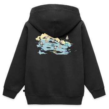 concours d'été - Sweat Premium à capuche zippé enfant bio - noir - Dos - AI Model Kid Male (0cm)