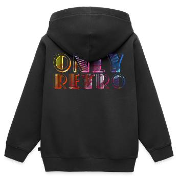 Seulement rétro - Sweat Premium à capuche zippé enfant bio - noir - Dos - AI Model Kid Male (0cm)