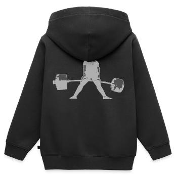 Deadlift II - blanc - Sweat Premium à capuche zippé enfant bio - noir - Dos - AI Model Kid Male (0cm)