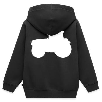 Traktor Trecker Ackerschlepper Schlepper - Kinder Premium Organic Zip Hoodie - Schwarz - Hinten - AI Model Kid Male (0cm)