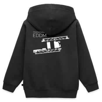 Flughafen München - Kinder Premium Organic Zip Hoodie - Schwarz - Hinten - AI Model Kid Male (0cm)