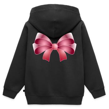 Elegante Schleife in rosa - Kinder Premium Organic Zip Hoodie - Schwarz - Hinten - AI Model Kid Male (0cm)