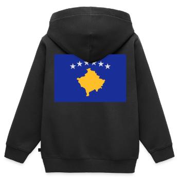 Kosovo - Kinder Premium Organic Zip Hoodie - Schwarz - Hinten - AI Model Kid Male (0cm)
