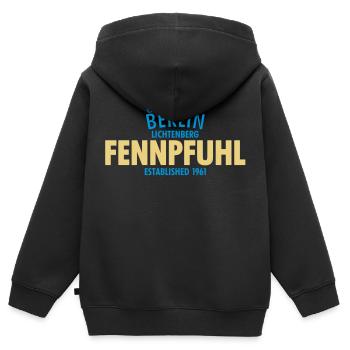 Capitol Of Germany Berlin - Fennpfuhl - Kinder Premium Organic Zip Hoodie - Schwarz - Hinten - AI Model Kid Male (0cm)