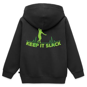 slackline - Sweat Premium à capuche zippé enfant bio - noir - Dos - AI Model Kid Male (0cm)
