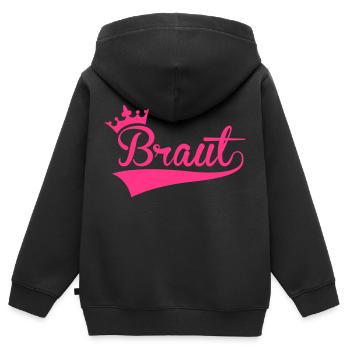 Braut - Kinder Premium Organic Zip Hoodie - Schwarz - Hinten - AI Model Kid Male (0cm)