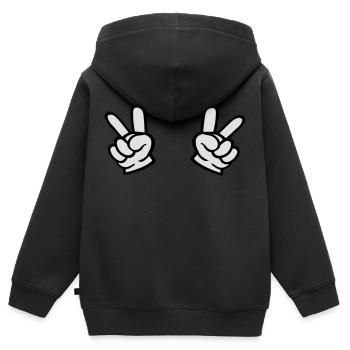 sieg hand - Kinder Premium Organic Zip Hoodie - Schwarz - Hinten - AI Model Kid Male (0cm)