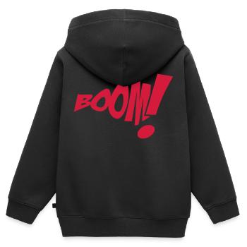Boom 1c Comic Cartoon Style - Kinder Premium Organic Zip Hoodie - Schwarz - Hinten - AI Model Kid Male (0cm)