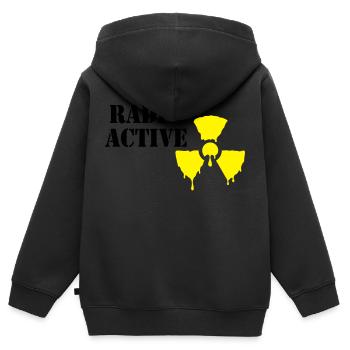 radioactive - Kids Premium Organic Zip-up Hoodie - black - Back - AI Model Kid Male (0cm)
