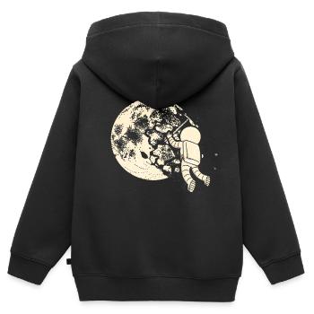 Mond Mondlandung Astronaut Bergbau - Kinder Premium Organic Zip Hoodie - Schwarz - Hinten - AI Model Kid Male (0cm)