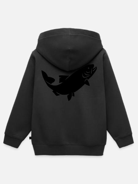 Forelle - Kinder Premium Organic Zip Hoodie - Schwarz