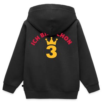 3 Geburtstag - Kinder Premium Organic Zip Hoodie - Schwarz - Hinten - AI Model Kid Male (0cm)