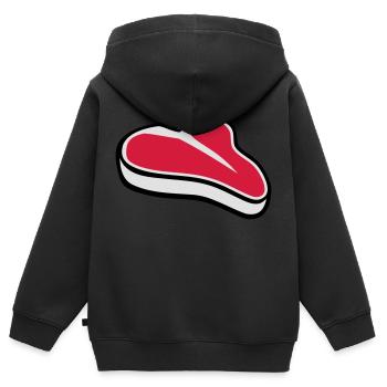 Steak - Kinder Premium Organic Zip Hoodie - Schwarz - Hinten - AI Model Kid Male (0cm)