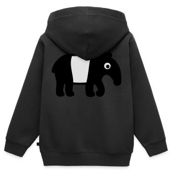 Tapir - Sweat Premium à capuche zippé enfant bio - noir - Dos - AI Model Kid Male (0cm)
