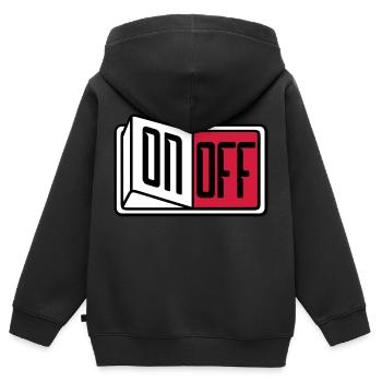 off on switch button button turn off - Kids Premium Organic Zip-up Hoodie - black - Back - AI Model Kid Male (0cm)