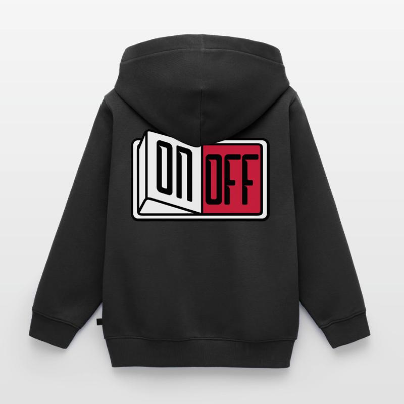 off on switch button button turn off Kids Premium Organic Zip-up Hoodie