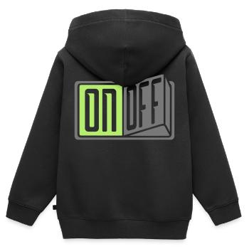 switch on off switch button off - Kids Premium Organic Zip-up Hoodie - black - Back - AI Model Kid Male (0cm)