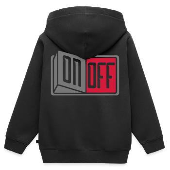 button off on switch button turn off - Kids Premium Organic Zip-up Hoodie - black - Back - AI Model Kid Male (0cm)