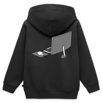 mouse keyboard screen home office office working - Kids Premium Organic Zip-up Hoodie - black - Back - AI Model Kid Male (0cm)