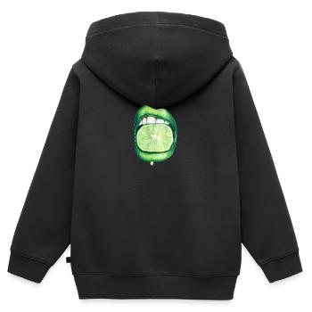Mund mit Limette artsarah - Kinder Premium Organic Zip Hoodie - Schwarz - Hinten - AI Model Kid Male (0cm)