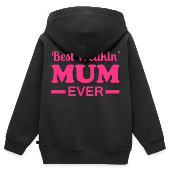 Mum - Kinder Premium Organic Zip Hoodie - Schwarz - Hinten - AI Model Kid Male (0cm)