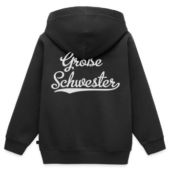 Große Schwester - Kinder Premium Organic Zip Hoodie - Schwarz - Hinten - AI Model Kid Male (0cm)