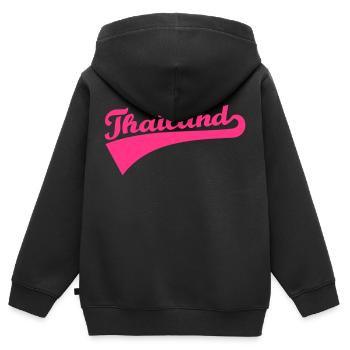Thailand - Sweat Premium à capuche zippé enfant bio - noir - Dos - AI Model Kid Male (0cm)