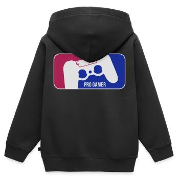 pro gamer - Sweat Premium à capuche zippé enfant bio - noir - Dos - AI Model Kid Male (0cm)