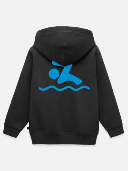 Sport - Schwimmer - Kinder Premium Organic Zip Hoodie - Schwarz