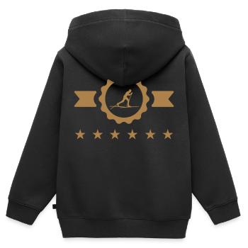 Langlaufen / Langlauf / eislaufen / Langläufer - Kinder Premium Organic Zip Hoodie - Schwarz - Hinten - AI Model Kid Male (0cm)