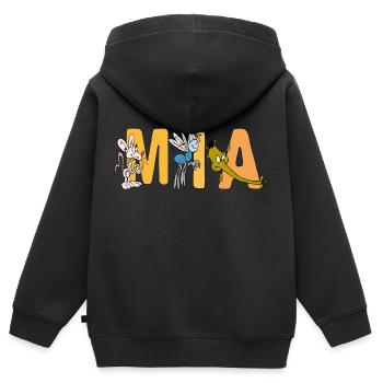 MIA - Sweat Premium à capuche zippé enfant bio - noir - Dos - AI Model Kid Male (0cm)