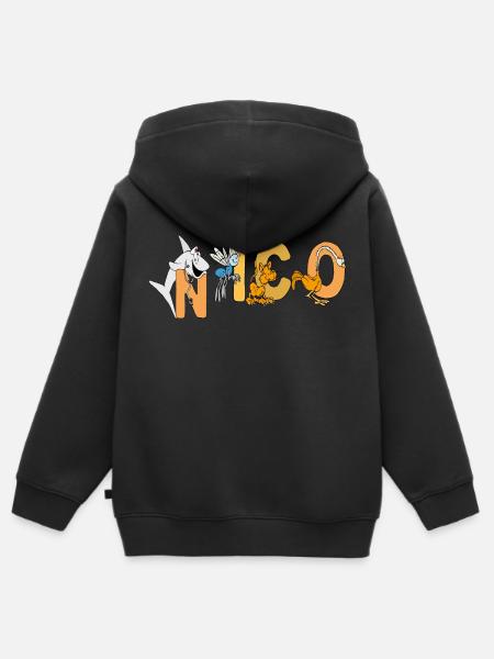 Nico - Kinder Premium Organic Zip Hoodie - Schwarz