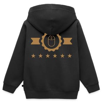 Computer / Informatiker / Aussenseiter / Ingenieur - Kinder Premium Organic Zip Hoodie - Schwarz - Hinten - AI Model Kid Male (0cm)