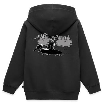 Bob - Bobsport - Kinder Premium Organic Zip Hoodie - Schwarz - Hinten - AI Model Kid Male (0cm)