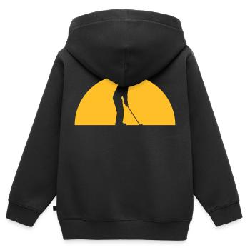 Abends Golf spielen - Kinder Premium Organic Zip Hoodie - Schwarz - Hinten - AI Model Kid Male (0cm)